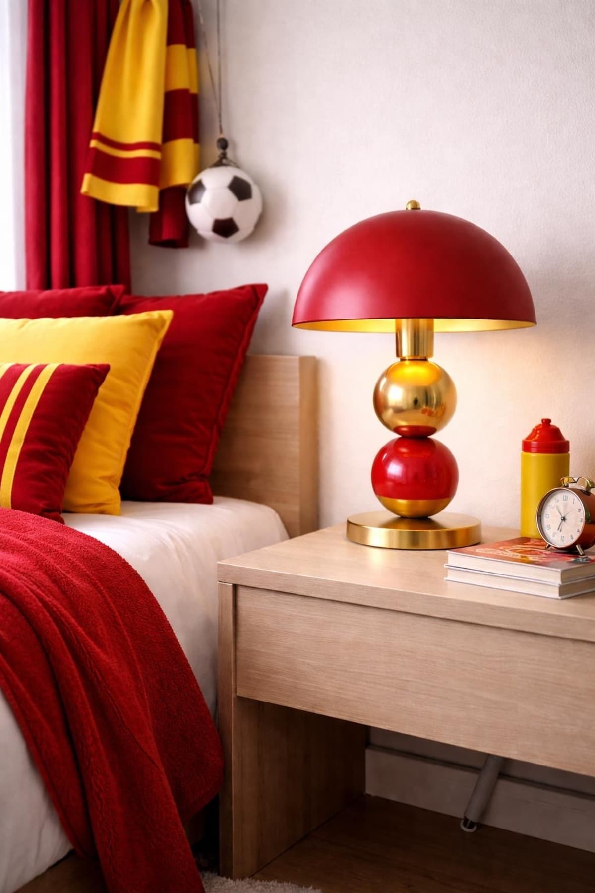 Minimalist Küre Gövdeli Metal Masa Lambası – Canlı Renk Seçenekleriyle